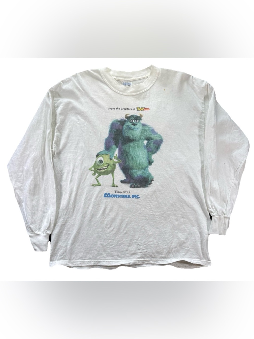 Vintage Disney Pixar Monsters Inc Movie Promo T-Shirt Long Sleeve Adult XL White - Picture 1 of 4